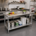 Thumbnail image #2 for Advance Tabco Stainless Steel Work Table with Adjustable Undershelf and 1-1/2-Inch Rear Up-Turn, 108 x 30 Inches