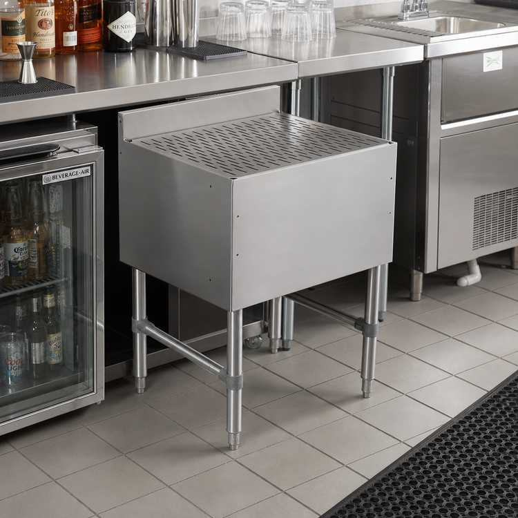 Product image #2 for John Boos Slim-Line Freestanding Underbar Drainboard with 3-Inch Backsplash, 12 x 18 x 32-1/2 Inches, Stainless Steel