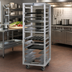 Thumbnail image #2 for Universal Roll-In End-Load Aluminum Pan Rack with 12 Adjustable Guides, 10-12 Pan Capacity