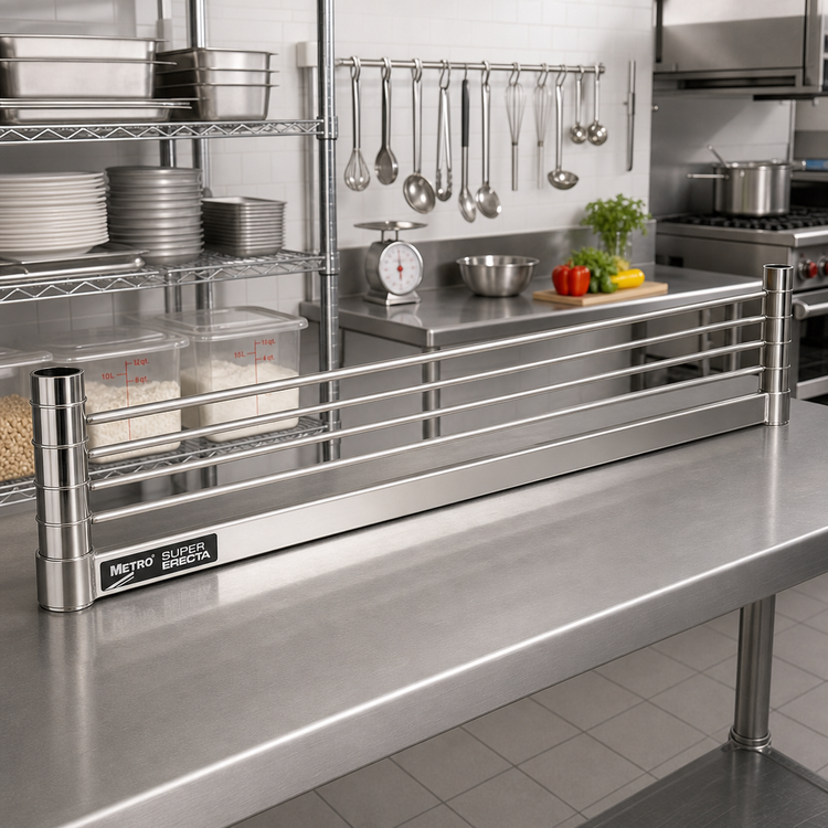 Product image #2 for Metro Super Erecta 36-Inch W x 4-Inch H Stainless Steel Shelf Ledge for Solid Shelves