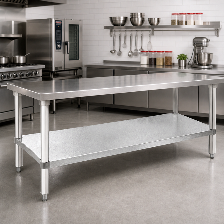 Product image #2 for Stainless Steel Undershelf for 84 Inch x 24 Inch Work Table