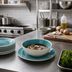 Thumbnail image #3 for Grove 20 oz. Round Rimmed Melamine Soup Bowl, 6 Inch, Aqua
