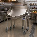 Thumbnail image #2 for BK Resources BKLC-S-34-PS6 Braising Pan & Tilt Skillet Leg Kit with Casters, 33-1/4-Inch High, Stainless Steel