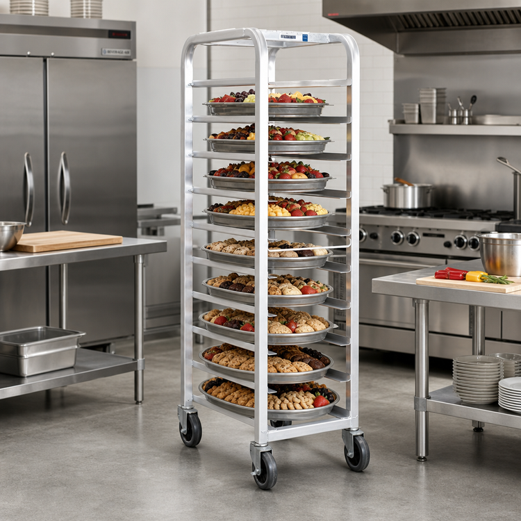 Product image #2 for Channel Lifetime Tough Heavy-Duty Aluminum End-Load Platter Rack for 18-Inch Platters, 9 Capacity, 64-Inch High