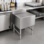 Thumbnail image #2 for John Boos UBDB-2112 Freestanding Stainless Steel Underbar Drainboard, 12"W x 21"D, 3" Backsplash