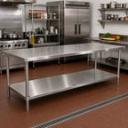 Thumbnail image #2 for Advance Tabco US-30-120 Stainless Steel Undershelf for 120" x 30" Work Tables, 18 Gauge, 400 Series, 450 lb Distributed Load