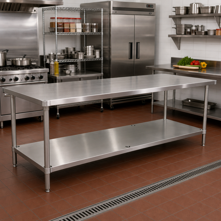 Product image #2 for Advance Tabco Stainless Steel Undershelf for 120" x 30" Work Tables