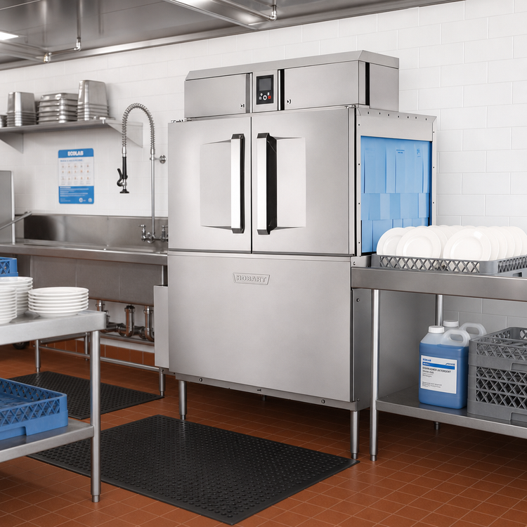 Product image #2 for Hobart CL44-DWR Single-Tank High-Temperature Rack Conveyor Dishwasher with Drain Water Energy Recovery