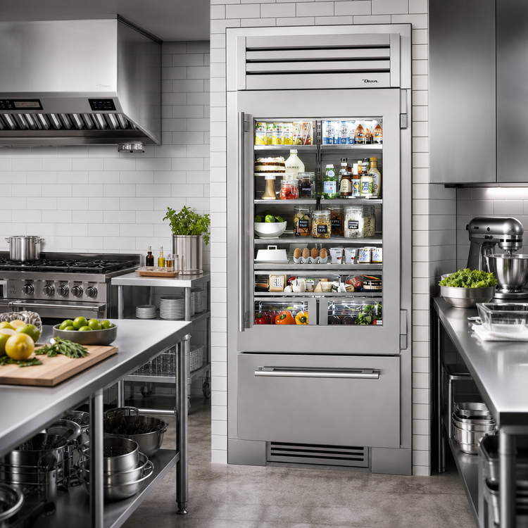 Product image #2 for 36-Inch One-Section Reach-In Refrigerator/Freezer Column with Built-In Ice Maker, Low-E Glass Door, and Stainless Drawer