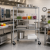 Thumbnail image #2 for Metro Super Erecta 4-Shelf Wire Stem Caster Cart, 36W x 24D x 69H, Chrome