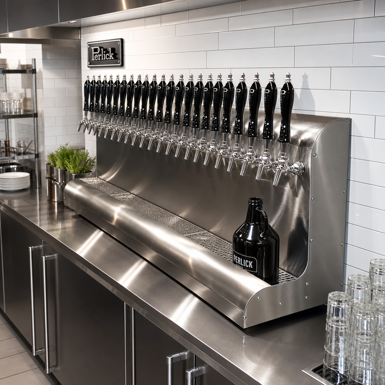 Product image #2 for Perlick Modular Wall-Mount Air-Cooled Draft Beer Dispensing Tower, 22 Faucets (Model 3076-22)