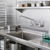 Thumbnail image #2 for T&S Brass Double Pantry Wall-Mount Mixing Faucet with 10-Inch Swing Nozzle, 8-Inch Centers