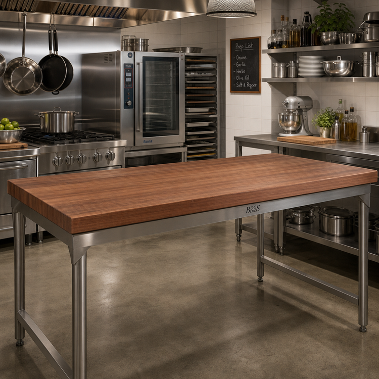Product image #2 for John Boos Boos Block American Black Walnut Edge Grain Kitchen Countertop, 72 x 38 x 3 Inches, Varnique Finish