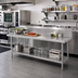 Thumbnail image #2 for Advance Tabco 108-Inch x 24-Inch Stainless Steel Work Table with 10-Inch Backsplash and Undershelf