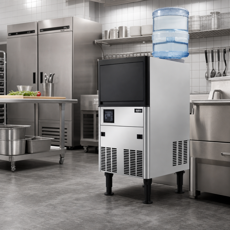 Product image #3 for Self-Contained Air-Cooled Cube Ice Maker with Bin, Dual Water Input, 80 lb. Daily Production