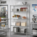 Thumbnail image #2 for Eagle Group A5-86-2142S 5-Tier Add-On Wire Shelving Unit, 42"W x 21"D x 86"H, Stainless Steel Finish
