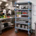 Thumbnail image #2 for Quantum Millenia 5-Shelf Mobile Polymer Shelving Starter Unit, 42 x 18 x 86 Inches