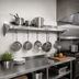 Thumbnail image #2 for John Boos Stallion 108 in. x 16 in. Wall-Mount Stainless Steel Pot Rack Shelf