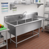 Thumbnail image #2 for John Boos Pro-Bowl 3-Compartment Sink with Right Drainboard, 82-3/16 Inch Wide, 14 Gauge Stainless Steel