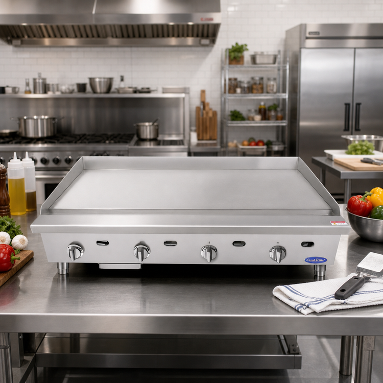 Product image #3 for CookRite ATTG-48 48-Inch Heavy Duty Gas Countertop Griddle with Thermostatic Controls