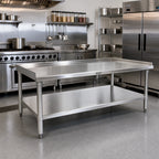Thumbnail image #2 for John Boos GS6-3060SSK-X Stainless Steel Equipment Stand, 60 x 30 x 24 Inches, 16-Gauge Top, Adjustable Undershelf