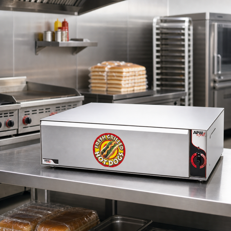 Product image #2 for APW Wyott BW-20 Freestanding Hot Dog Bun Warmer, 36-Bun Capacity, 1 Drawer