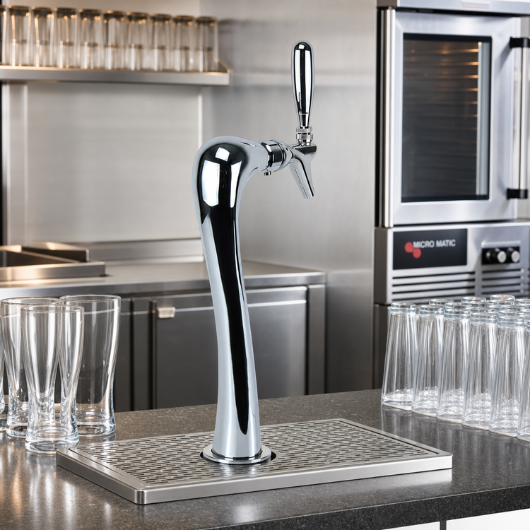 Product image #2 for Micro Matic Anaconda 1-Faucet Countertop Air-Cooled Draft Beer Tower, Chrome Finish