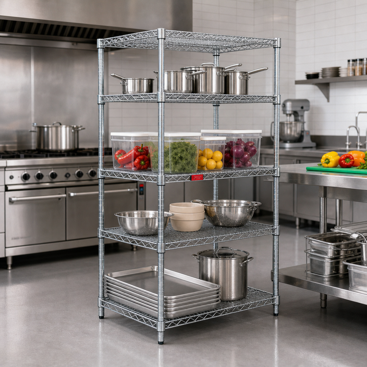 Product image #3 for EAGLEbrite Zinc Double-Mat Wire Shelving Starter Unit, 4-Tier, 36 x 24 x 74 Inches