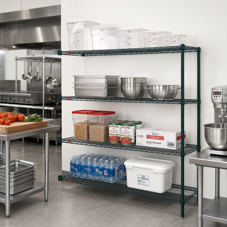 Product image #2 for Metro Super Erecta Add-On Wire Shelving Unit, 72"W x 21"D x 63"H, 4 Shelves, Metroseal 3 Epoxy Finish with Microban