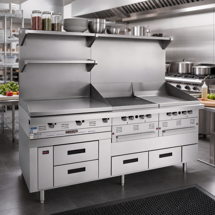 Product image #2 for Garland Arctic Fire 63-Inch Stainless Steel 4-Drawer Self-Contained Refrigerator Base