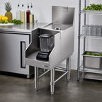 Thumbnail image #2 for Eagle Group Spec-Bar BDBS18-19 18-Inch Freestanding Stainless Steel Blender Station with Drainboard Top and Recessed Blender Shelf