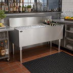 Thumbnail image #2 for Krowne Royal Series KR19-M48L-10 48"W Underbar Combination Ice Bin, 110 lb Capacity, Left Ice Bin, Right Bottle Well, 10-Circuit Cold Plate