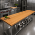 Thumbnail image #2 for John Boos Appalachian Red Oak Island Countertop, 144 x 38 x 1-1/2 Inch, Varnique Finish