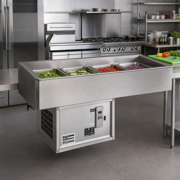 Product image #2 for Atlas Metal RMX-4 4-Pan Remote Refrigerated Cold Well Drop-In Unit