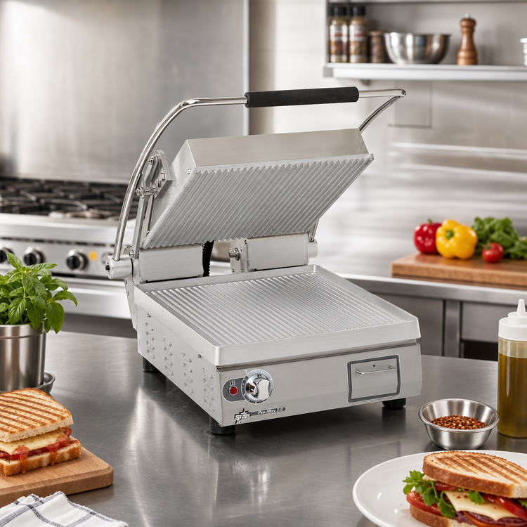 Product image #2 for Pro-Max 2.0 14-Inch Grooved Aluminum Sandwich Grill / Panini Press