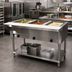 Thumbnail image #2 for Advance Tabco Triumph Supreme Electric 3-Well Sealed Well Hot Food Table with Cutting Board and Open Base