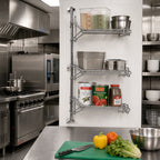 Thumbnail image #2 for Metro Super Erecta AW25C 3-Tier Post-Type Wall-Mount Mid Unit for 14-Inch Shelves, Chrome Plated