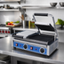 Thumbnail image #2 for Globe Double Countertop Electric Bistro Panini Grill with Grooved Cast Iron Plates
