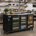 Thumbnail image #2 for IKON Refrigeration 73-Inch Three-Section Back Bar Cooler with Glass Swing Doors