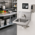 Thumbnail image #2 for Krowne Wall-Mount Stainless Steel Hand Sink with Single-Hole Electronic Faucet, 12-1/2 x 9-3/4 x 5-5/8-Inch Bowl