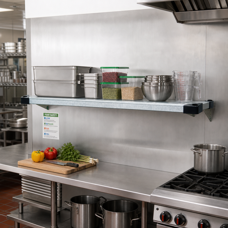 Product image #2 for Quantum 60 Inch x 18 Inch Solid Galvanized Steel Shelf with Marine Edge