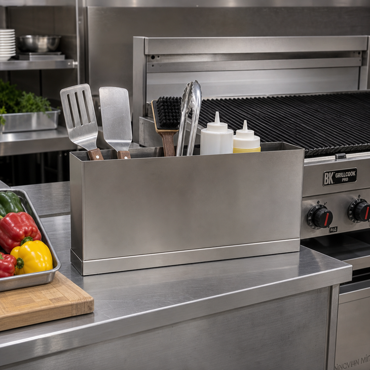 Product image #2 for BK Resources GrillCook Pro 18-Inch Universal Grill Tool Box / Accessory Holder, Stainless Steel