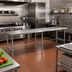 Thumbnail image #2 for Sapphire 120-Inch x 14-Inch Stainless Steel Flat Top Work Table with Open Base, Beveled Edge, and Galvanized Legs