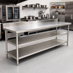 Thumbnail image #2 for Eagle Group 30120SADJUS-18/3 Adjustable 18/304 Stainless Steel Undershelf for 120"W x 30"D Work Tables
