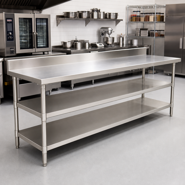 Product image #2 for Adjustable Stainless Steel Undershelf for 120" x 30" Work Tables