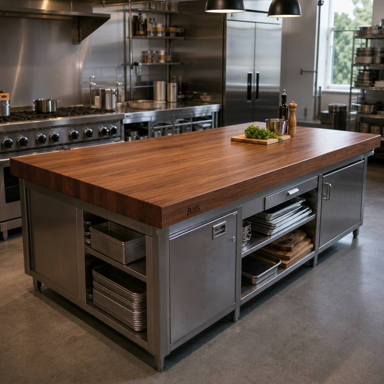 Product image #2 for Boos Block American Black Walnut Edge Grain Wood Kitchen Countertop, 96 x 48 x 2-1/4 Inches, Varnique Finish