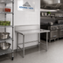 Thumbnail image #2 for Advance Tabco 30 Inch W x 24 Inch D Stainless Steel Work Table with 10 Inch Backsplash and Open Base