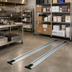 Thumbnail image #2 for Quantum Single Unit Floor Track Assembly Kit for Commercial Shelving, 2 x 20-Foot V-Groove Aluminum Tracks