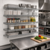 Thumbnail image #2 for QuadTruss 5-Tier Piggyback Wall-Mounted Open Wire Shelf Kit, 30W x 18D, Chrome