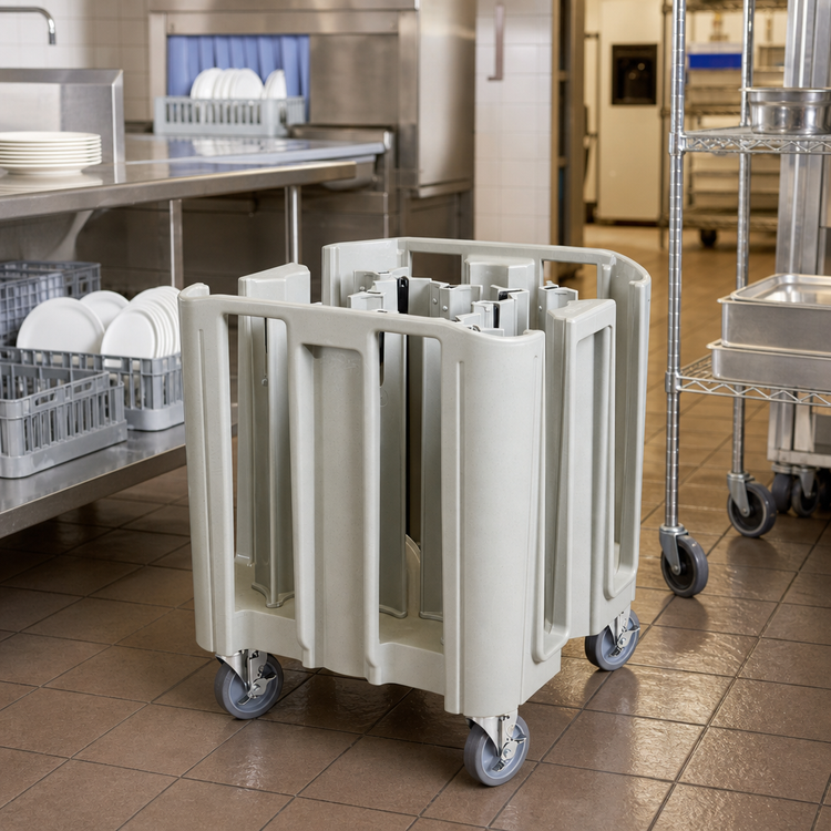 Product image #2 for Cambro S-Series Compact Adjustable Dish Caddy with 12 CamLever Towers, 27 x 27 x 31-3/4 Inches, Speckled Gray